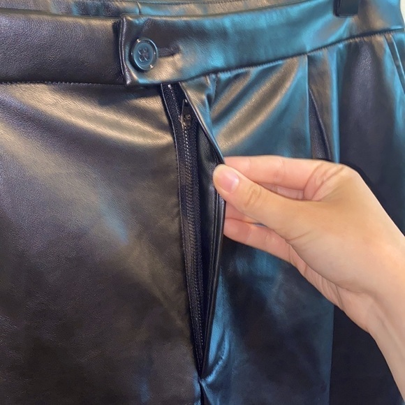 HALSTON Faux Leather Straight Leg Pants - Picture 9 of 12